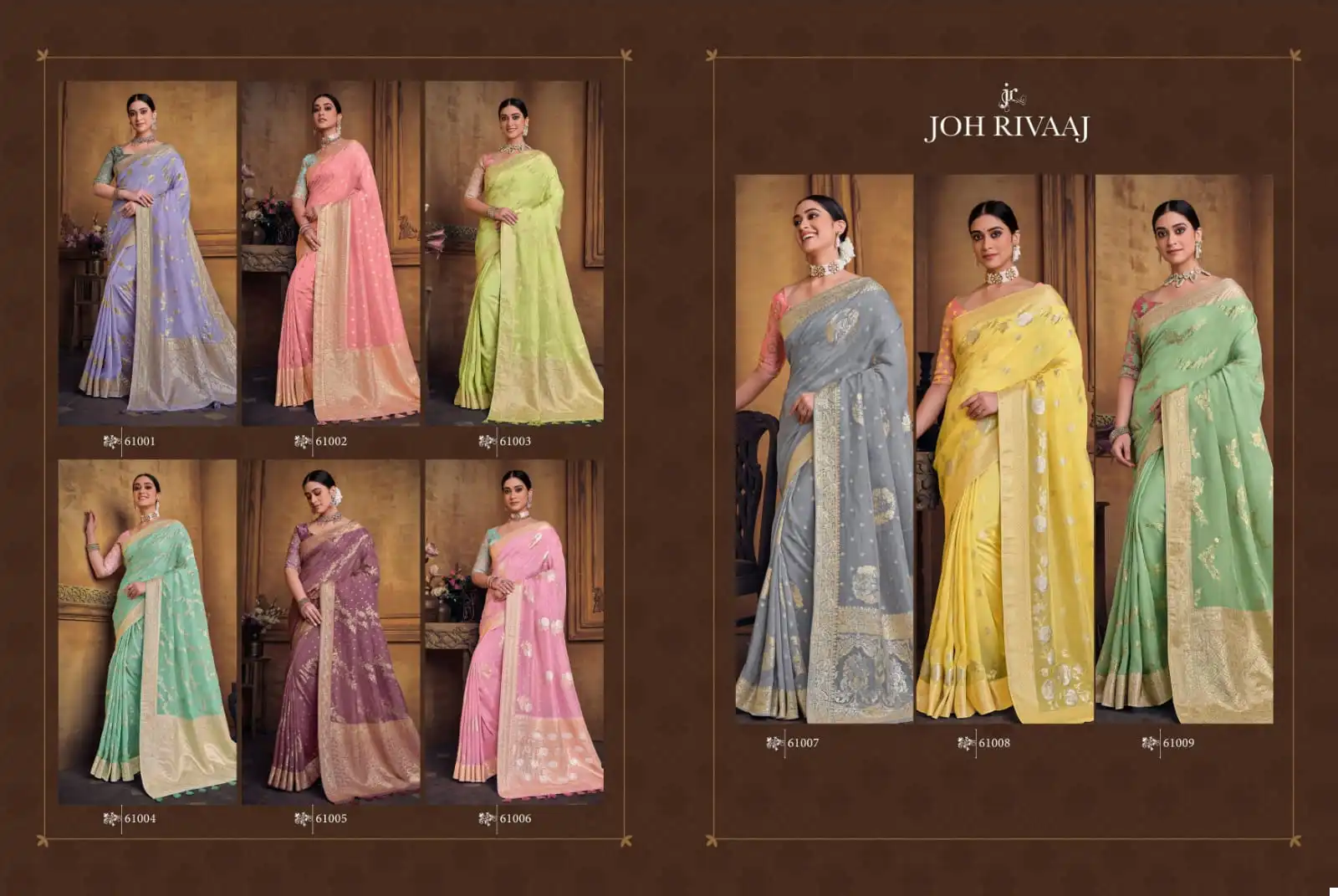 Joh Rivaaj Jayden Vol-610 Dola Silk Wholesale Saree Catalog — Wholesale Sarees, MPA wholesale from Surat — view 10