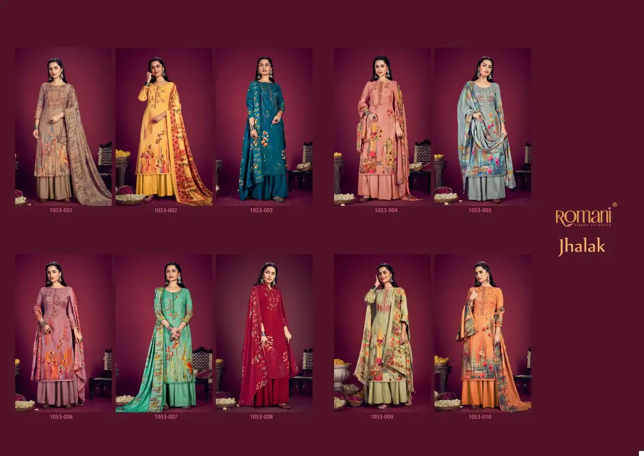 Romani Jhalak Pashmina Wholesale Embroidery Work Designer Winter Wear Salwar Suit Catalog — Wholesale Salwar Suits, MPA wholesale from Surat — view 11