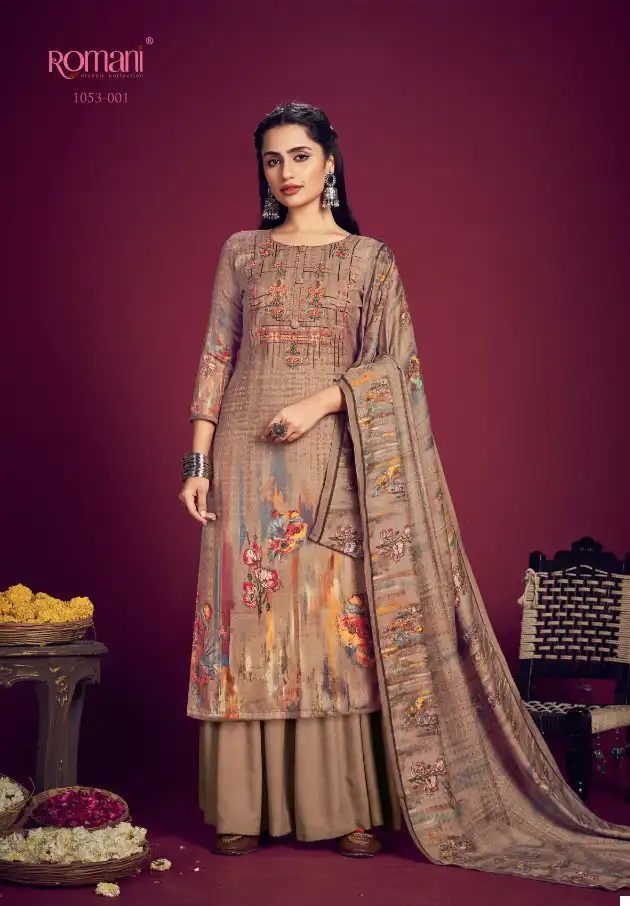 Romani Jhalak Pashmina Wholesale Embroidery Work Designer Winter Wear Salwar Suit Catalog — Wholesale Salwar Suits, MPA wholesale from Surat - Gallery Image 3