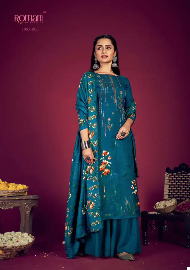 Romani Jhalak Pashmina Wholesale Embroidery Work Designer Winter Wear Salwar Suit Catalog — Wholesale Salwar Suits, MPA wholesale from Surat - Gallery Image 4