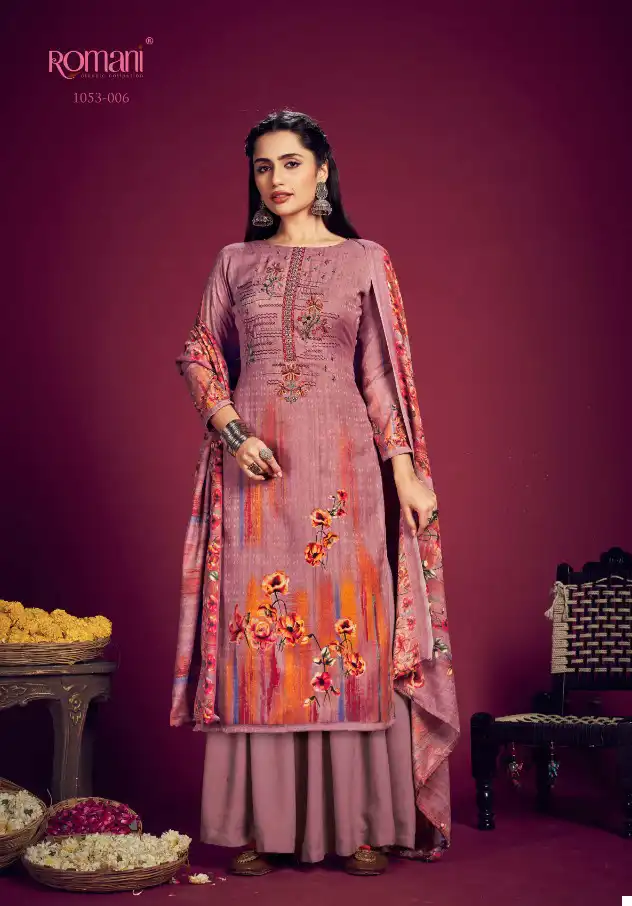 Romani Jhalak Pashmina Wholesale Embroidery Work Designer Winter Wear Salwar Suit Catalog — Wholesale Salwar Suits, MPA wholesale from Surat - Gallery Image 7