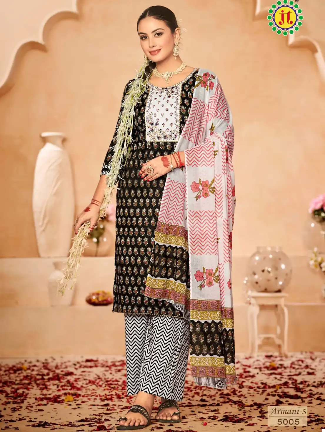 Jt Armani Vol 5 Cotton Wholesale Salwar Suit Catalog — Wholesale Salwar Suits, MPA wholesale from Surat — view 1