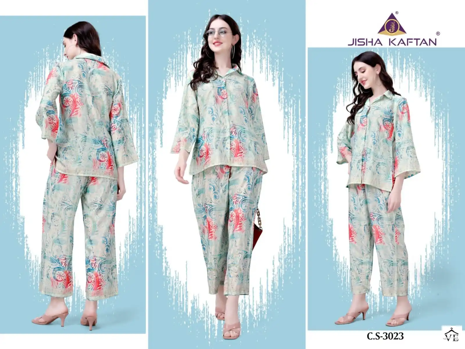 Vardan Ethnic Jisha Kaftan Silk Co Ord Set Vol 2 Silk Wholesale Kurti With Pant Co Ord Set Catalog — Wholesale Kurtis, MPA wholesale from Surat - Gallery Image 2