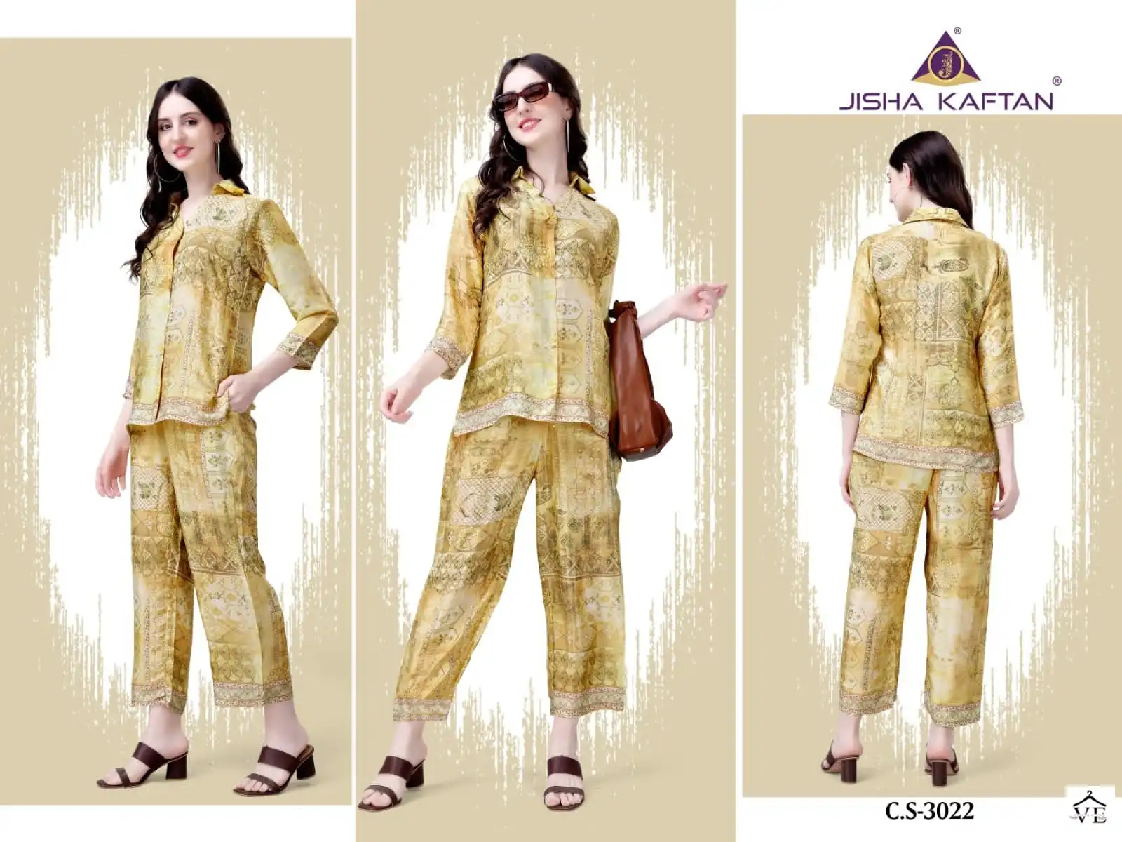 Vardan Ethnic Jisha Kaftan Silk Co Ord Set Vol 2 Silk Wholesale Kurti With Pant Co Ord Set Catalog — Wholesale Kurtis, MPA wholesale from Surat - Gallery Image 3