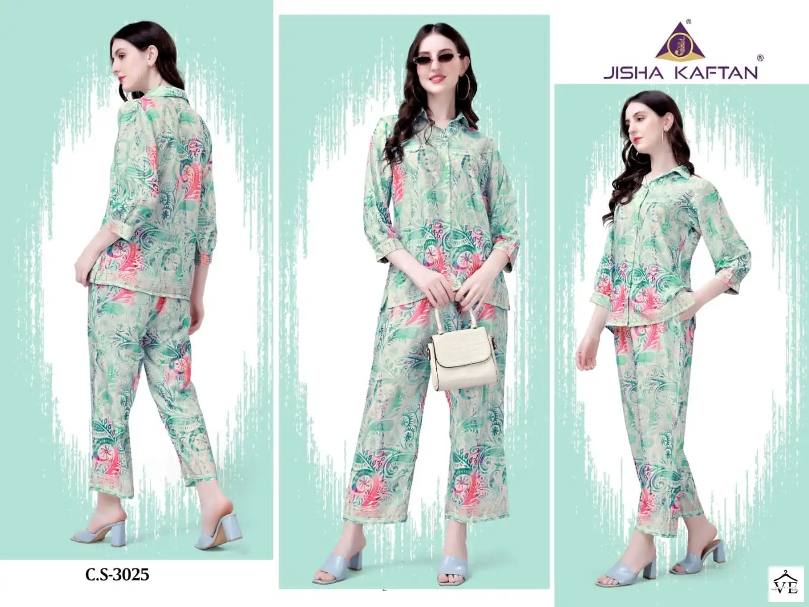 Vardan Ethnic Jisha Kaftan Silk Co Ord Set Vol 2 Silk Wholesale Kurti With Pant Co Ord Set Catalog — Wholesale Kurtis, MPA wholesale from Surat - Gallery Image 4