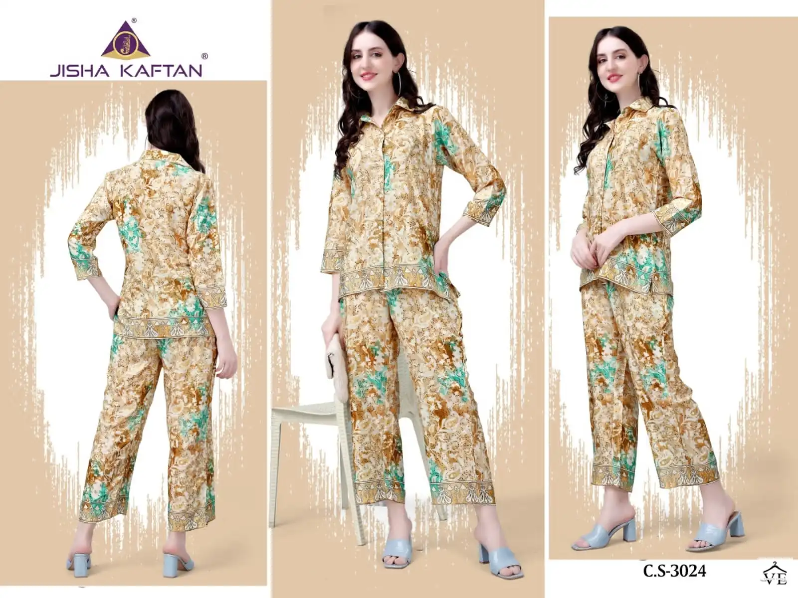 Vardan Ethnic Jisha Kaftan Silk Co Ord Set Vol 2 Silk Wholesale Kurti With Pant Co Ord Set Catalog — Wholesale Kurtis, MPA wholesale from Surat - Gallery Image 5