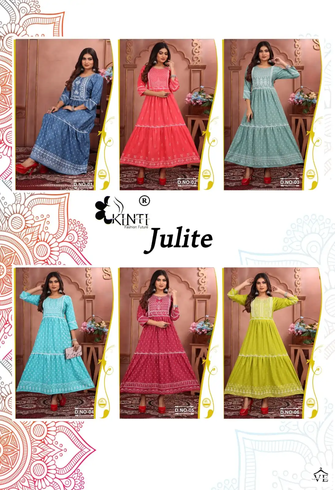 Kinti Juliet Heavy Rayon Wholesale Long Gowns Catalog — Wholesale Kurtis, MPA wholesale from Surat — view 6