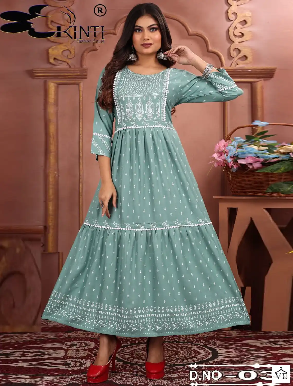 Kinti Juliet Heavy Rayon Wholesale Long Gowns Catalog — Wholesale Kurtis, MPA wholesale from Surat — view 1