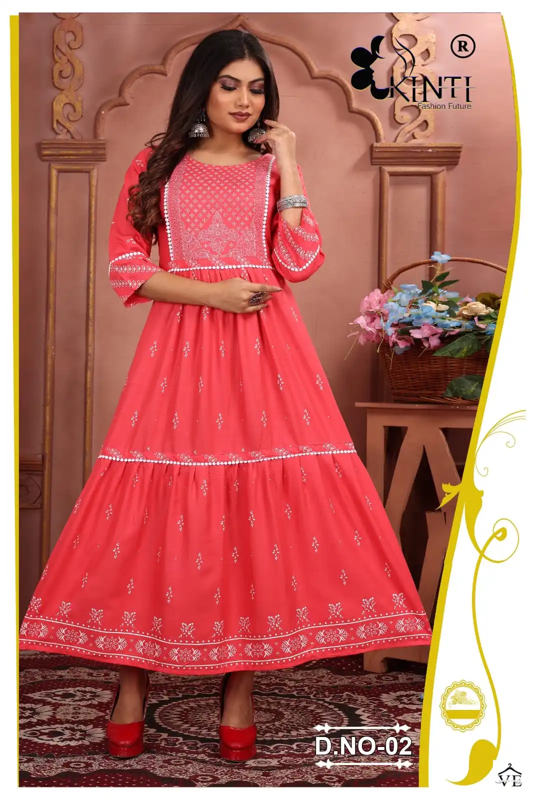 Kinti Juliet Heavy Rayon Wholesale Long Gowns Catalog — Wholesale Kurtis, MPA wholesale from Surat - Gallery Image 5