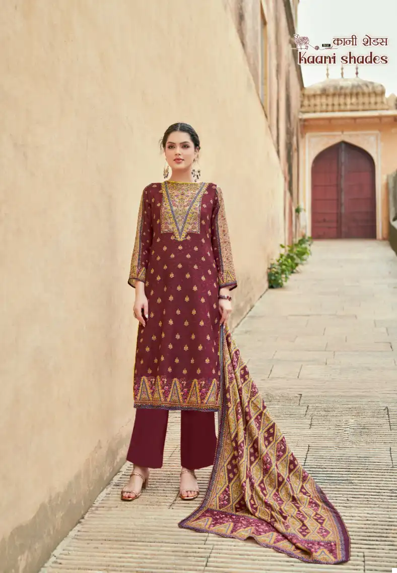 Alok Suits Kaani Shades Pashmina Wholesale Designer Winter Wear Salwar Suit Catalog — Wholesale Salwar Suits, Alok Suit wholesale from Surat - Gallery Image 3