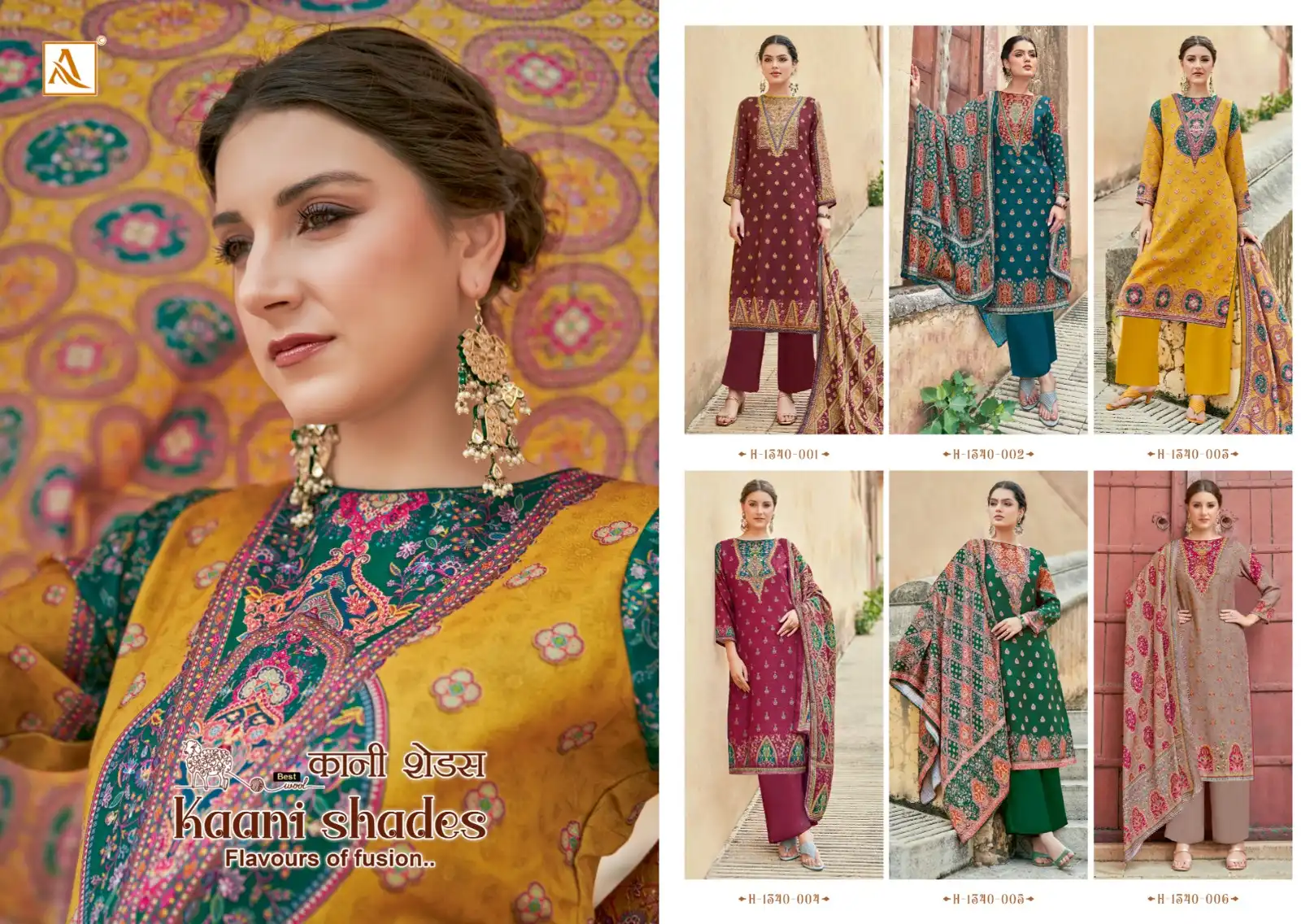 Alok Suits Kaani Shades Pashmina Wholesale Designer Winter Wear Salwar Suit Catalog — Wholesale Salwar Suits, Alok Suit wholesale from Surat — view 7