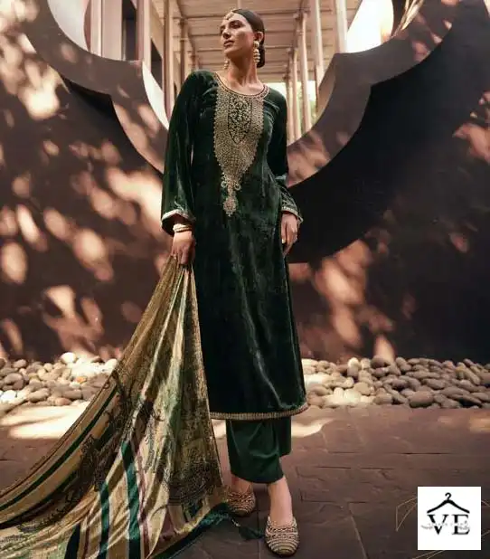 Mumtaz Arts Kaira Velvet Wholesale Beautiful Embroidery Designer Winter Wear Salwar Suit Catalog — Wholesale Salwar Suits, MPA wholesale from Surat - Gallery Image 6