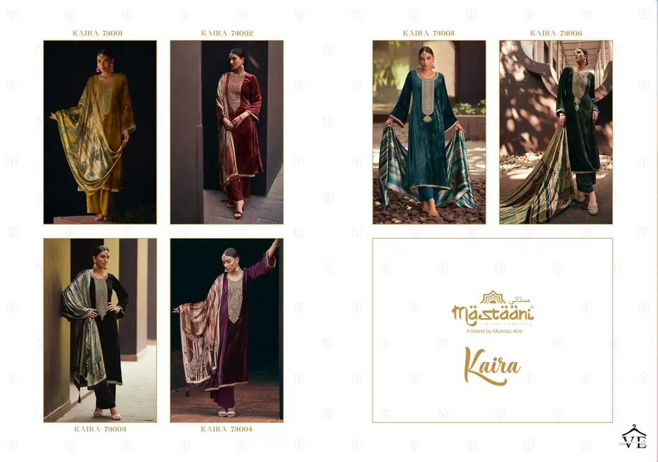 Mumtaz Arts Kaira Velvet Wholesale Beautiful Embroidery Designer Winter Wear Salwar Suit Catalog — Wholesale Salwar Suits, MPA wholesale from Surat — view 7
