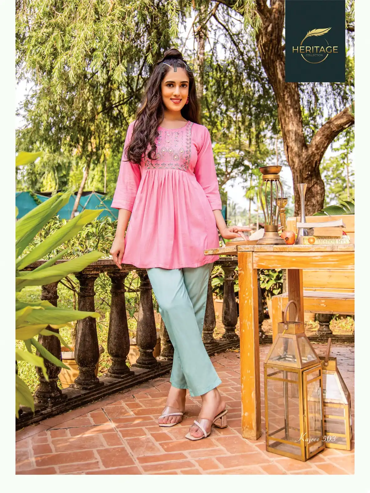 Heritage Kajree Vol-5 Rayon Wholesale Kurti Catalog — Wholesale Kurtis, MPA wholesale from Surat - Gallery Image 4