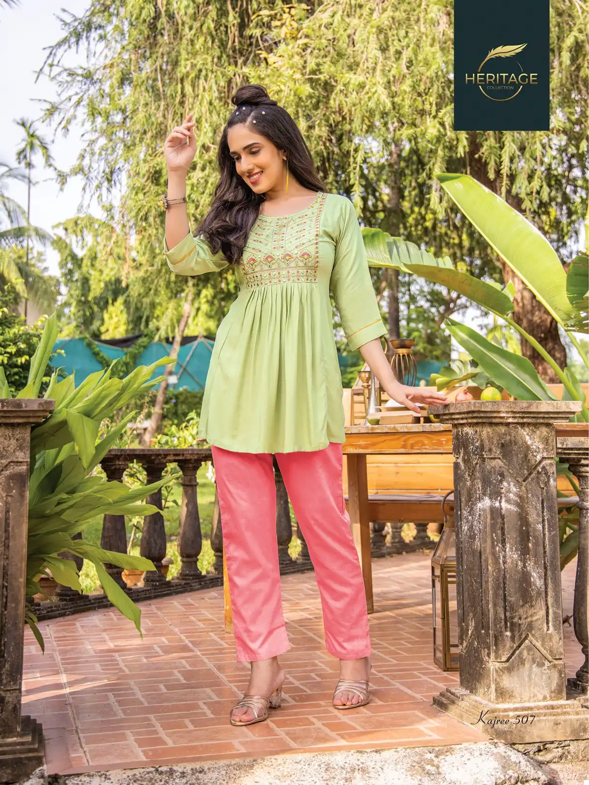Heritage Kajree Vol-5 Rayon Wholesale Kurti Catalog — Wholesale Kurtis, MPA wholesale from Surat - Gallery Image 7