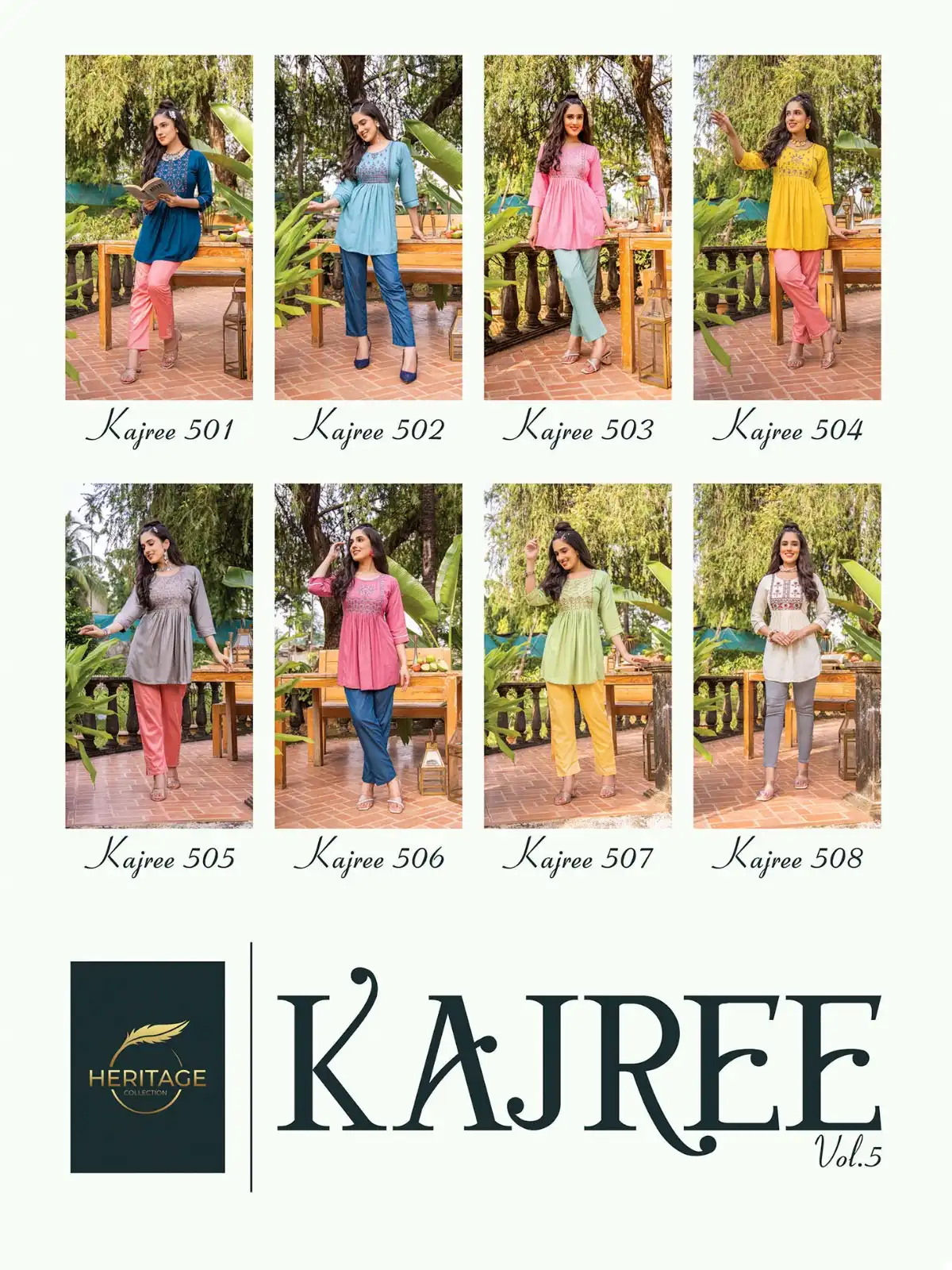 Heritage Kajree Vol-5 Rayon Wholesale Kurti Catalog — Wholesale Kurtis, MPA wholesale from Surat — view 9