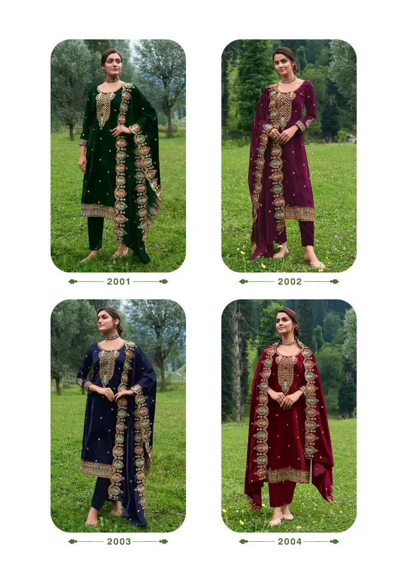 Kala Archana 2 Velvet 9000 Wholesale Winter Suits Catalog — Wholesale Salwar Suits, MPA wholesale from Surat — view 5