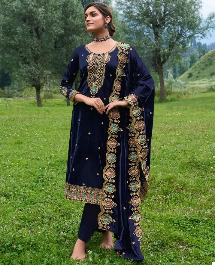 Kala Archana 2 Velvet 9000 Wholesale Winter Suits Catalog — Wholesale Salwar Suits, MPA wholesale from Surat — view 1