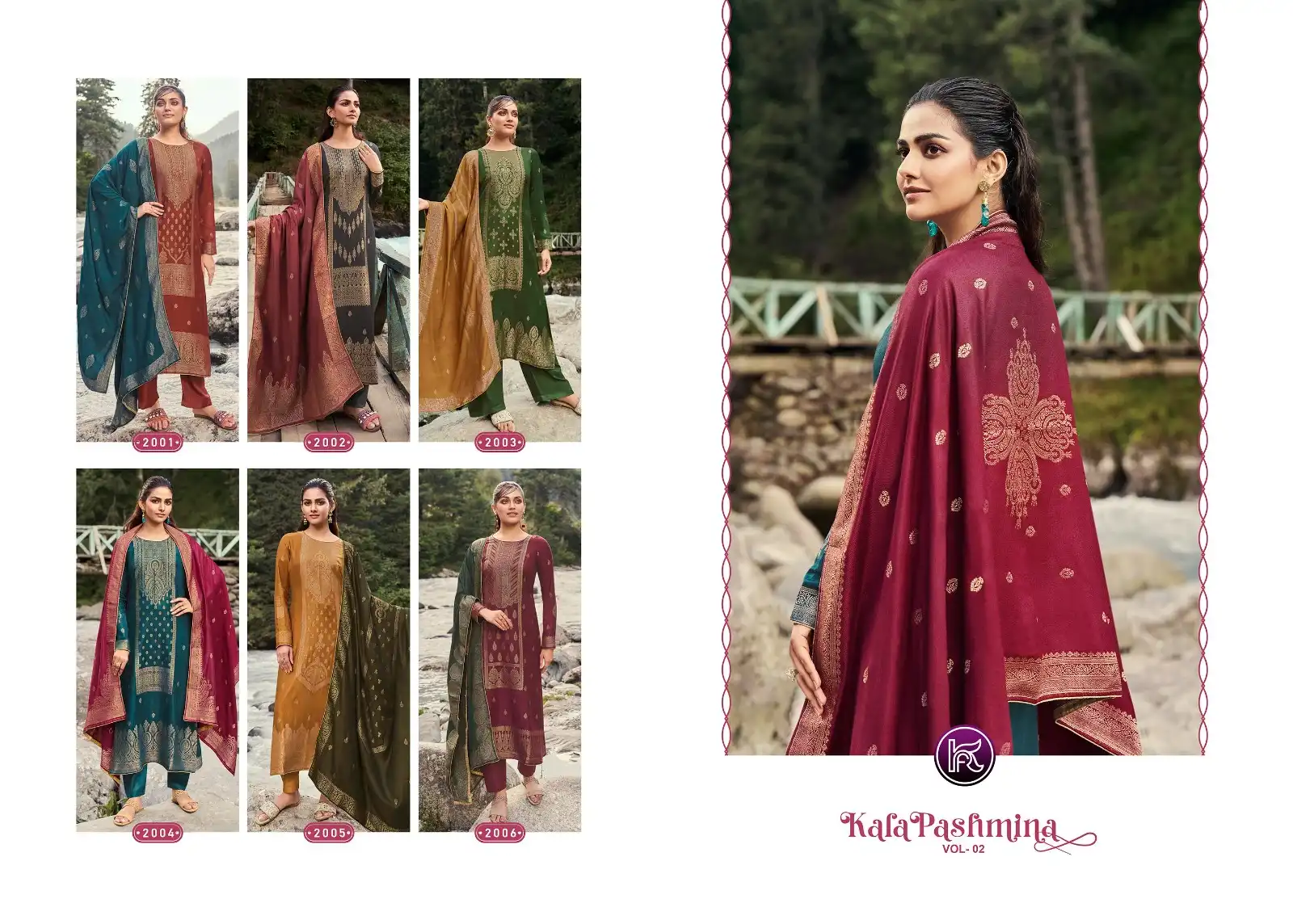 Kala Fashion Kala Pashmina 2 Viscose Pashmina Wholesale Designer Winter Wear Salwar Suit Catalog - 6 Pcs Set — Wholesale Salwar Suits, MPA wholesale from Surat — view 8