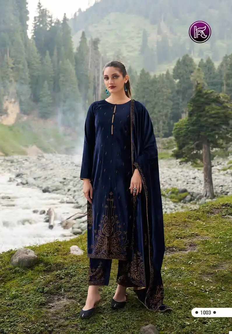 Kala Payal Velvet 9000 Wholesale Winter Suits Catalog — Wholesale Salwar Suits, MPA wholesale from Surat - Gallery Image 4