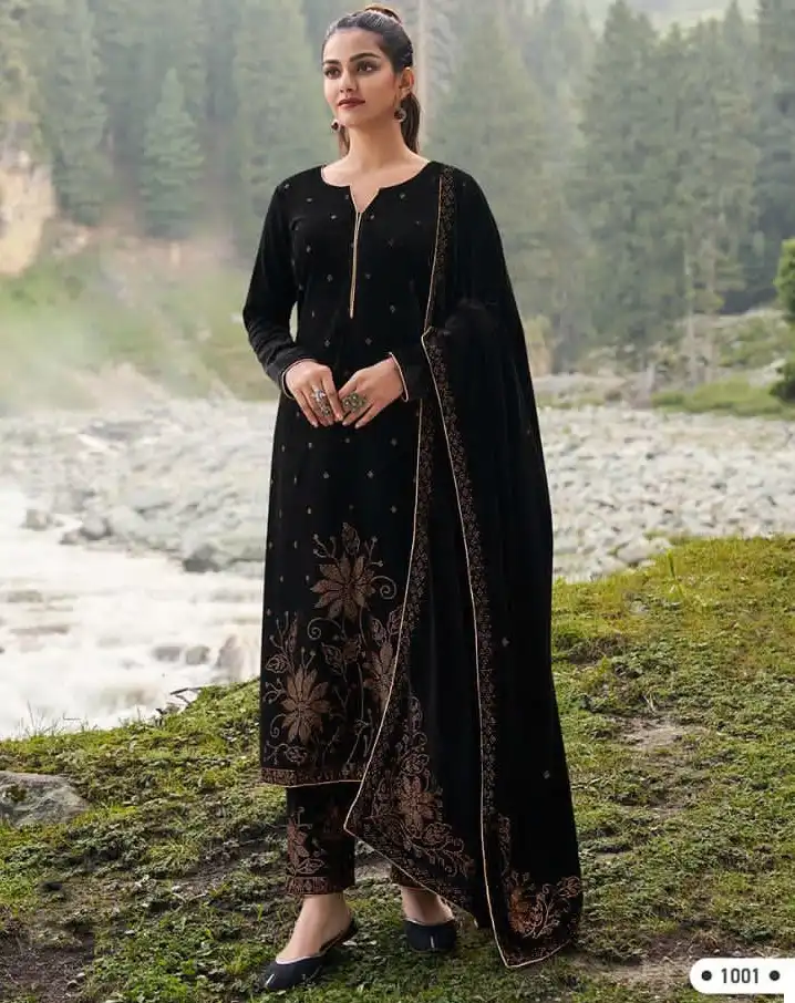 Kala Payal Velvet 9000 Wholesale Winter Suits Catalog — Wholesale Salwar Suits, MPA wholesale from Surat — view 1