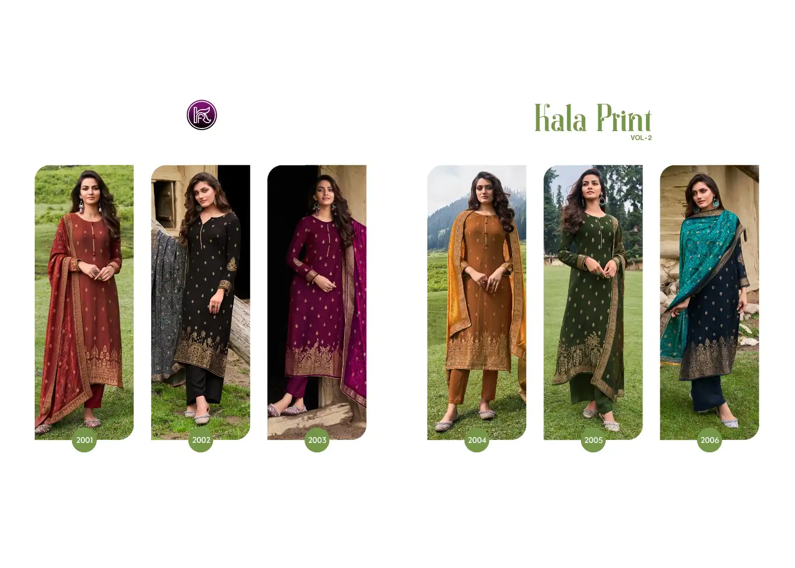 Kala Fashion Kala Print 2 Viscose Pashmina Wholesale Designer Winter Wear Salwar Suit Catalog - 6 Pcs Set — Wholesale Salwar Suits, MPA wholesale from Surat - Gallery Image 6