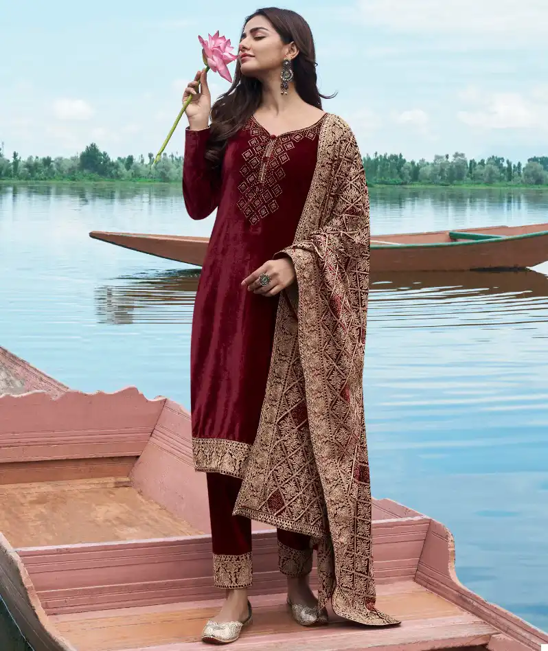 Kala Fashion Kala Ruchika Velvet 9000 Wholesale Designer Winter Wear Salwar Suit Catalog — Wholesale Salwar Suits, MPA wholesale from Surat — view 1