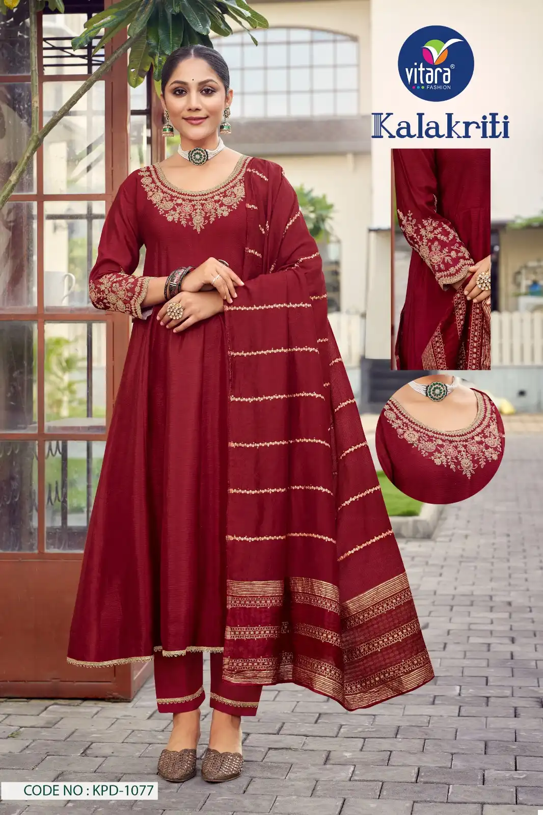 Vitara Fashion Kalakriti Poly Chinon Wholesale Readymade Salwar Suit Catalog — Wholesale Salwar Suits, MPA wholesale from Surat - Gallery Image 3