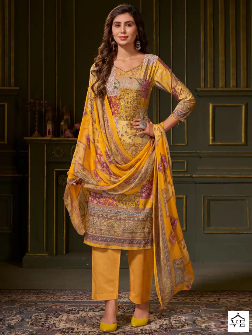 Bipson Kalarang 2321 Pure Modal Chanderi Wholesale Salwar Suit Catalog — Wholesale Salwar Suits, MPA wholesale from Surat — view 1
