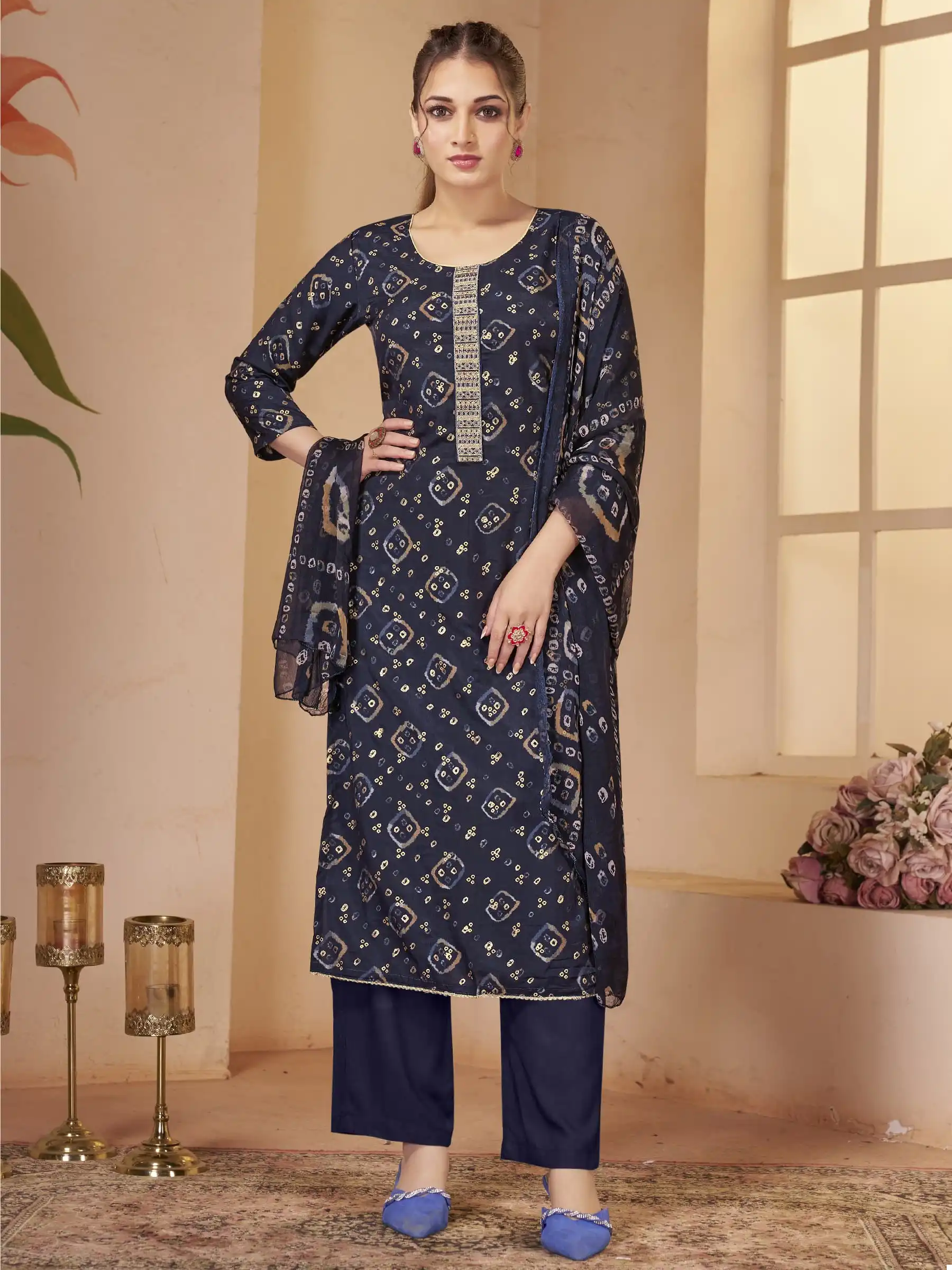 Bipson Kalarang 2333 Pure Muslin Wholesale Designer Salwar Suit Catalog - 4 Pcs Set — Wholesale Salwar Suits, MPA wholesale from Surat — view 1
