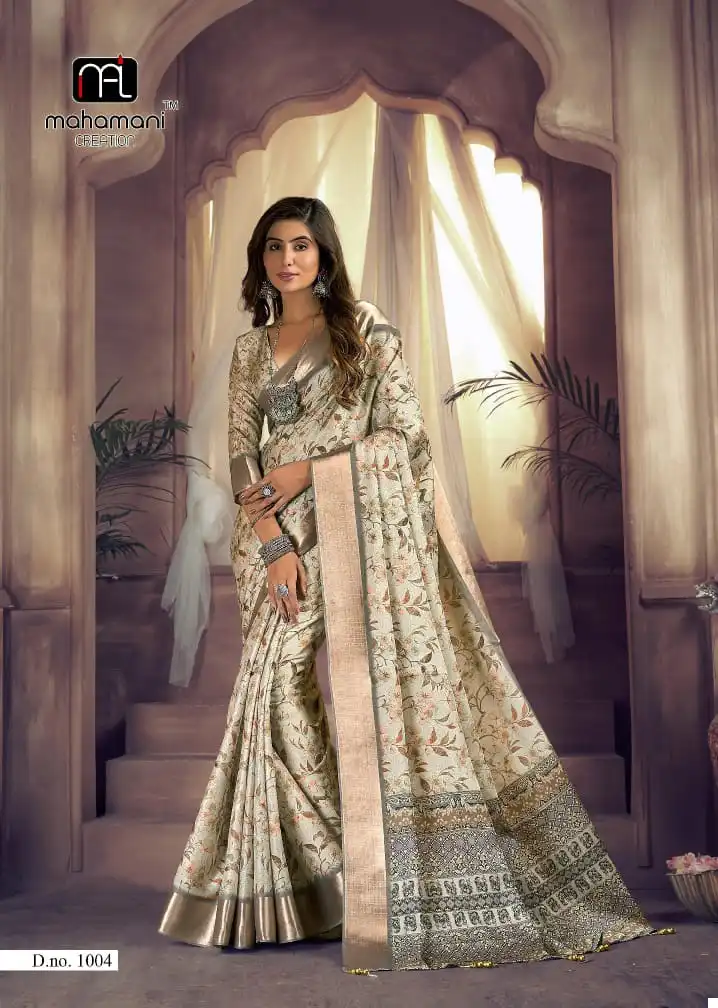 VE Kalindi Heavy Tussar Ghincha Silk Wholesale Saree Catalog — Wholesale Sarees, MPA wholesale from Surat - Gallery Image 5