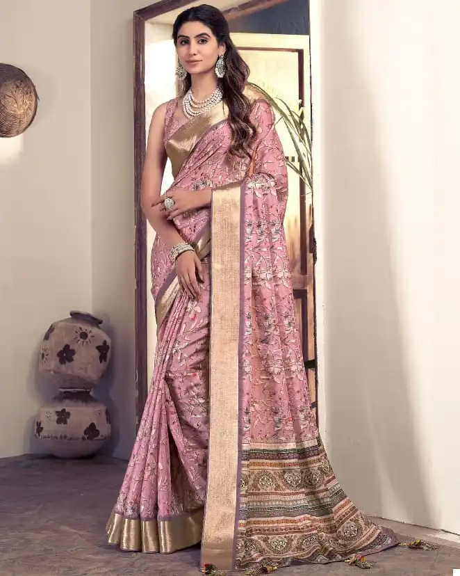 VE Kalindi Heavy Tussar Ghincha Silk Wholesale Saree Catalog — Wholesale Sarees, MPA wholesale from Surat — view 1