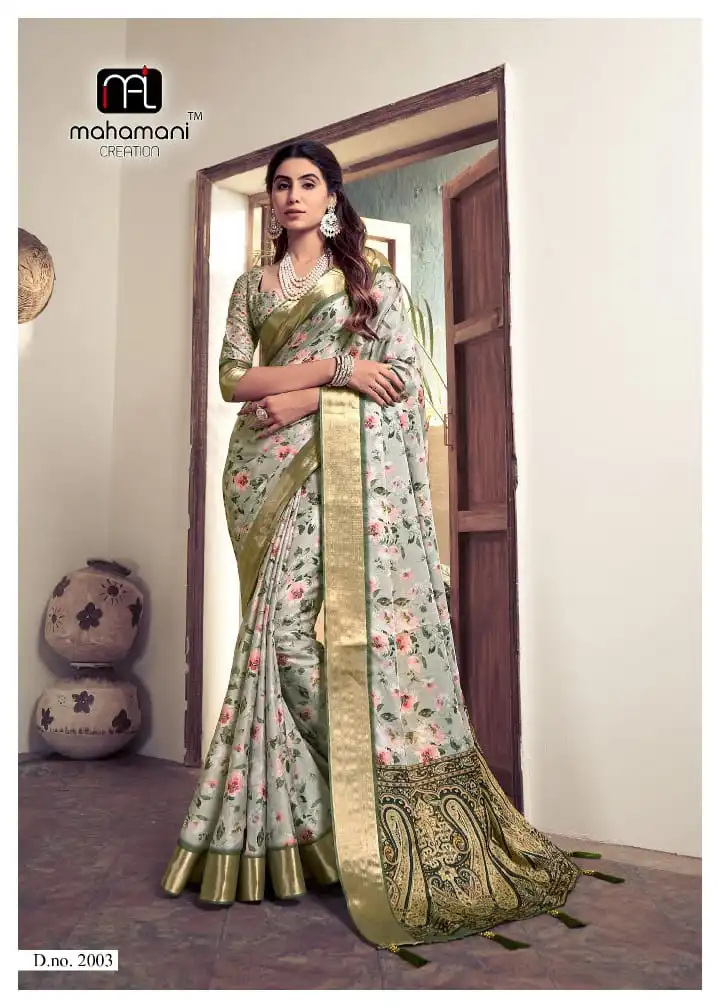 VE Kalindi Heavy Tussar Ghincha Silk Wholesale Saree Catalog — Wholesale Sarees, MPA wholesale from Surat - Gallery Image 11