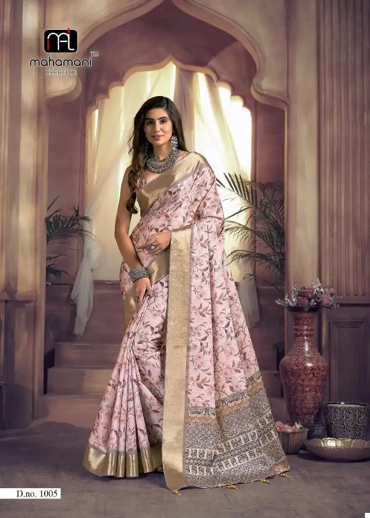VE Kalindi Heavy Tussar Ghincha Silk Wholesale Saree Catalog — Wholesale Sarees, MPA wholesale from Surat - Gallery Image 2