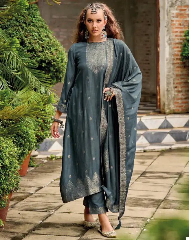 Ajraa Karigiri Pure Viscose Pashmina Wholesale Designer Winter Wear Salwar Suit Catalog — Wholesale Salwar Suits, MPA wholesale from Surat - Gallery Image 2