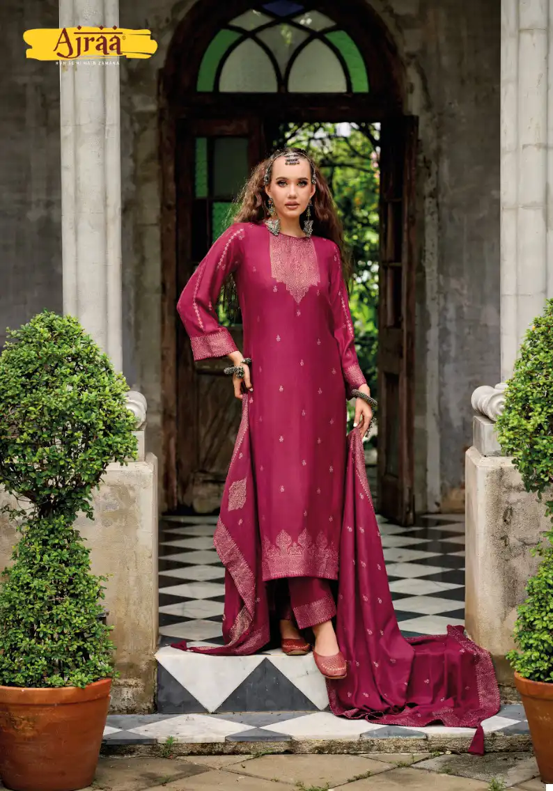 Ajraa Karigiri Pure Viscose Pashmina Wholesale Designer Winter Wear Salwar Suit Catalog — Wholesale Salwar Suits, MPA wholesale from Surat - Gallery Image 3