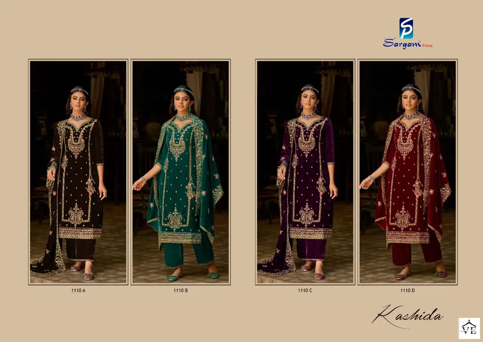 Sargam Kashida Premium 9000 Velvet Wholesale Winter Wear Suits Catalog — Wholesale Salwar Suits, MPA wholesale from Surat — view 5