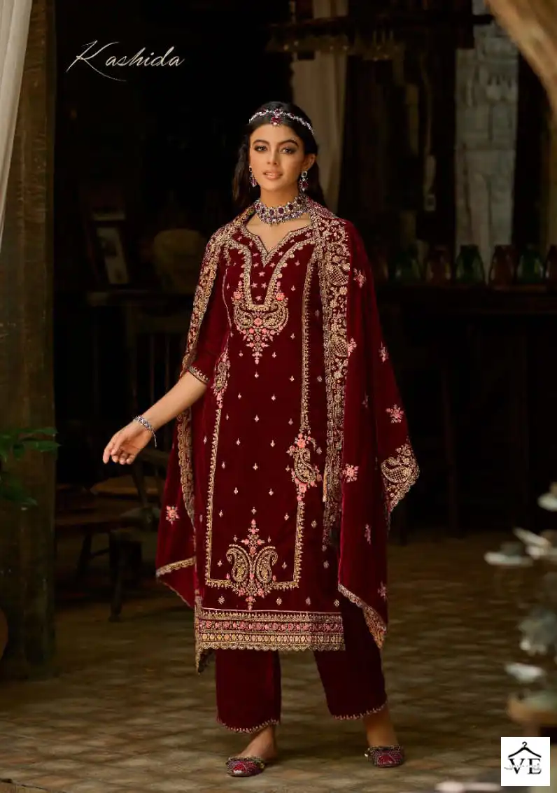 Sargam Kashida Premium 9000 Velvet Wholesale Winter Wear Suits Catalog — Wholesale Salwar Suits, MPA wholesale from Surat — view 3