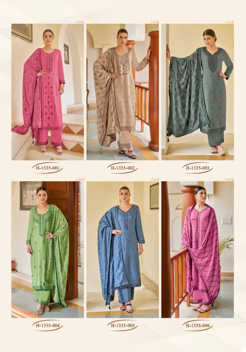 Alok Suits Kassesh Woolen Pashmina Jacquard Wholesale Winter Wear Salwar Suit Catalog - 6 Pcs Set — Wholesale Salwar Suits, Alok Suit wholesale from Surat — view 7