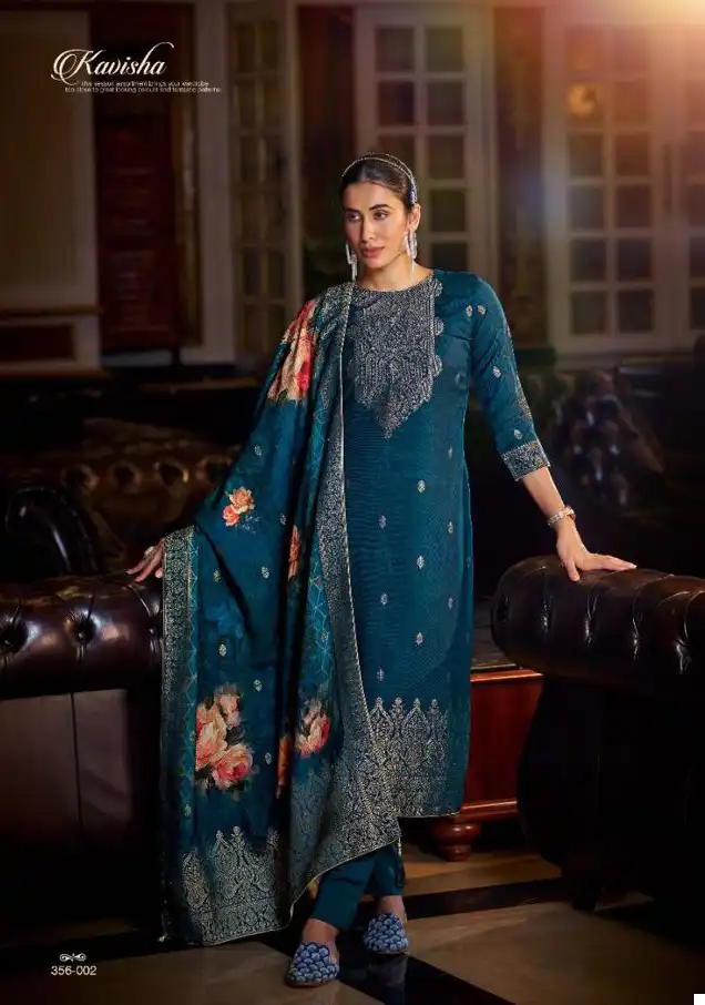Sargam Kavisha Pure Woolen Pashmina Jacquard Wholesale Designer Winter Wear Salwar Suit Catalog — Wholesale Salwar Suits, MPA wholesale from Surat - Gallery Image 2