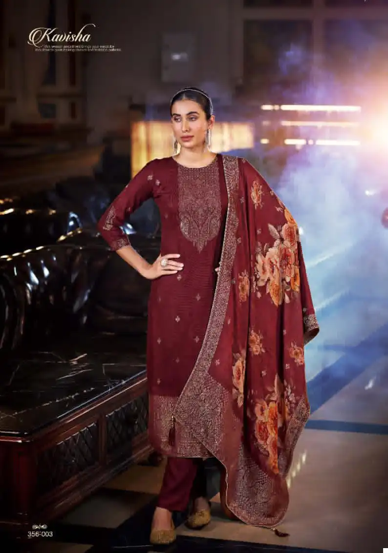 Sargam Kavisha Pure Woolen Pashmina Jacquard Wholesale Designer Winter Wear Salwar Suit Catalog — Wholesale Salwar Suits, MPA wholesale from Surat - Gallery Image 4