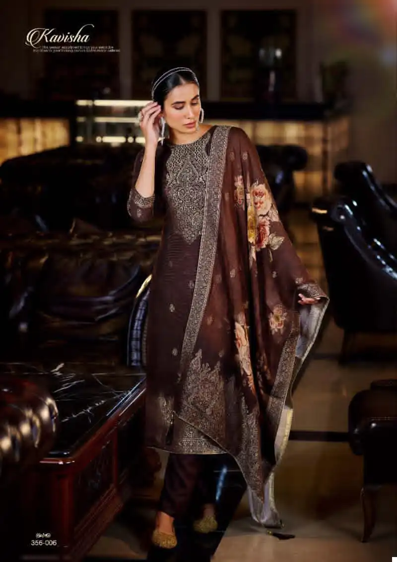 Sargam Kavisha Pure Woolen Pashmina Jacquard Wholesale Designer Winter Wear Salwar Suit Catalog — Wholesale Salwar Suits, MPA wholesale from Surat - Gallery Image 6