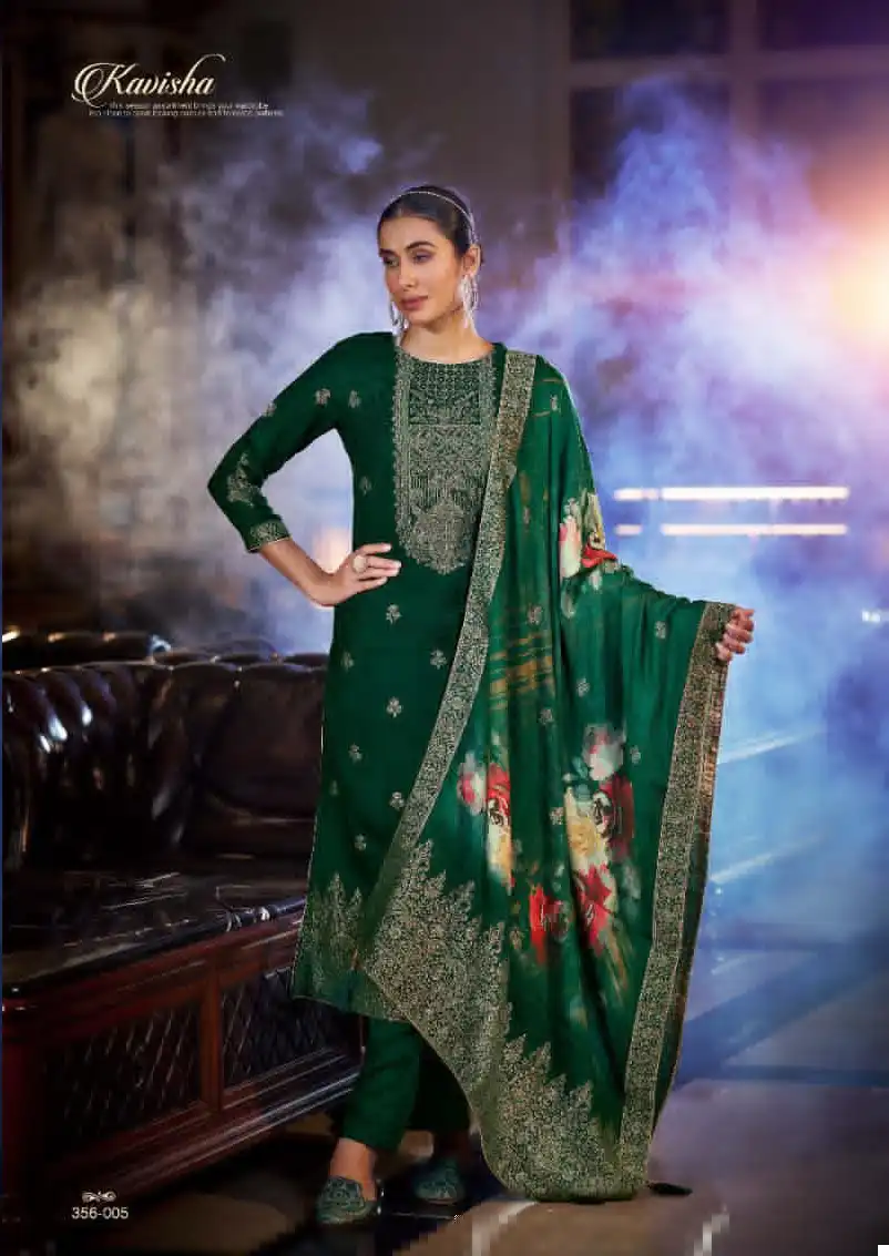 Sargam Kavisha Pure Woolen Pashmina Jacquard Wholesale Designer Winter Wear Salwar Suit Catalog — Wholesale Salwar Suits, MPA wholesale from Surat - Gallery Image 7