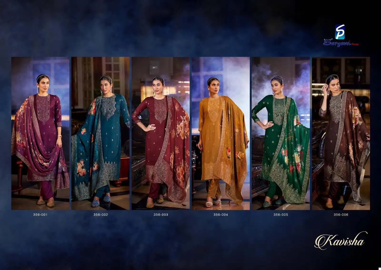 Sargam Kavisha Pure Woolen Pashmina Jacquard Wholesale Designer Winter Wear Salwar Suit Catalog — Wholesale Salwar Suits, MPA wholesale from Surat — view 8