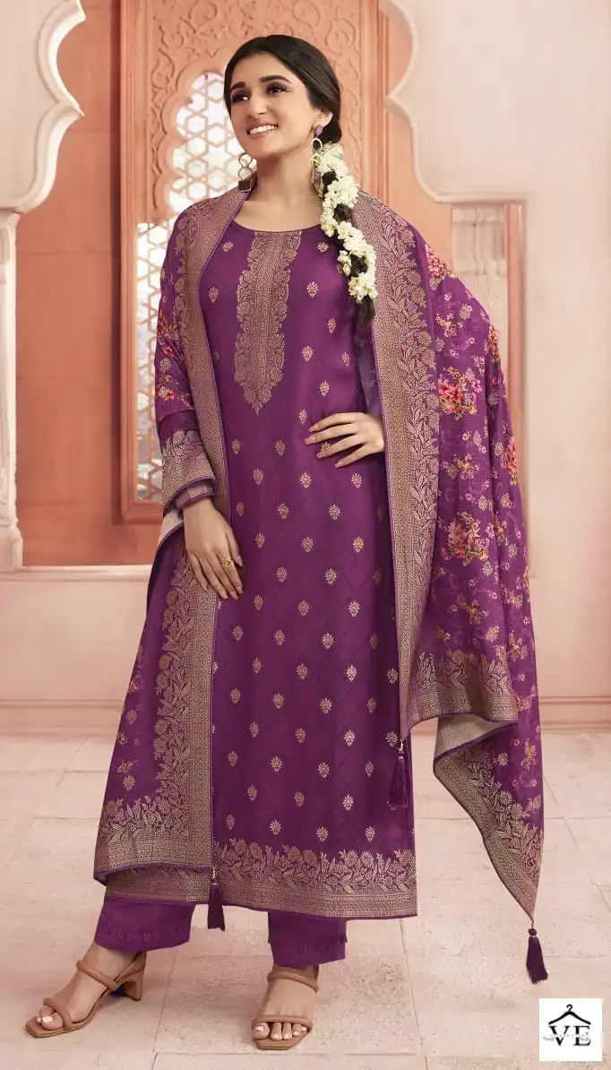 Vinay Fashion Kervin Aadhira 4 Self Weaved Viscose Pashmina Jacquard Wholesale Designer Winter Wear Salwar Suit Catalog — Wholesale Salwar Suits, MPA wholesale from Surat - Gallery Image 2