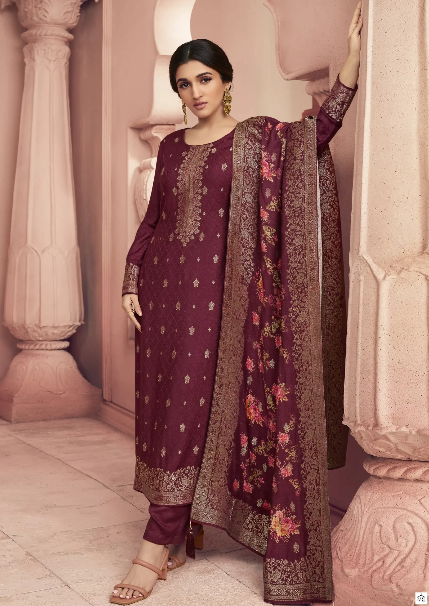 Vinay Fashion Kervin Aadhira 4 Self Weaved Viscose Pashmina Jacquard Wholesale Designer Winter Wear Salwar Suit Catalog — Wholesale Salwar Suits, MPA wholesale from Surat — view 1