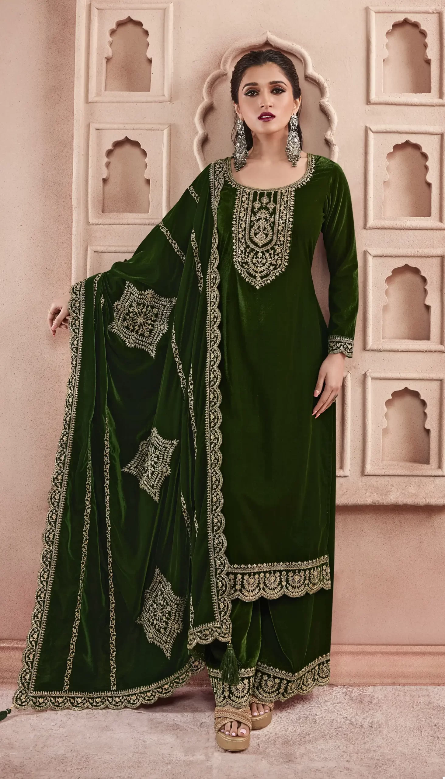 Vinay Kervin-Velvet Embroidery-3 Velvet Wholesale Saree Catalog — Wholesale Salwar Suits, MPA wholesale from Surat - Gallery Image 5