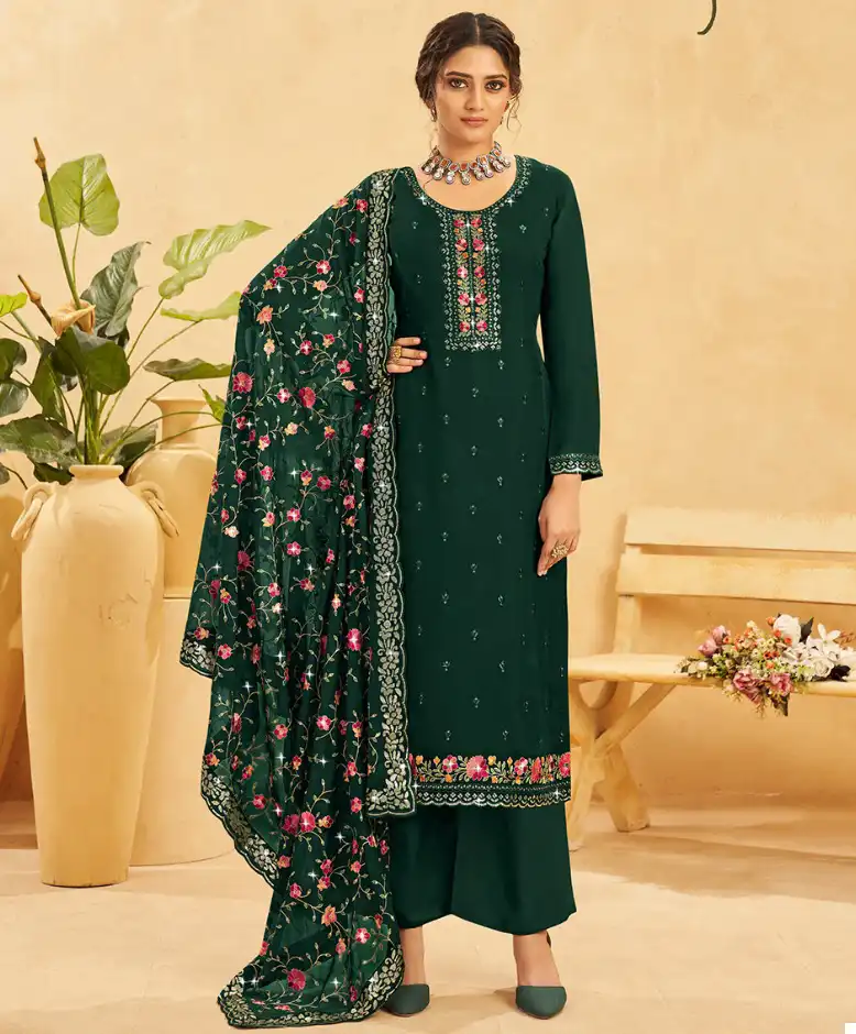 Radha Kesariya Real Organza Wholesale Salwar Suit Catalog - 5 Pcs Set — Wholesale Salwar Suits, MPA wholesale from Surat — view 1