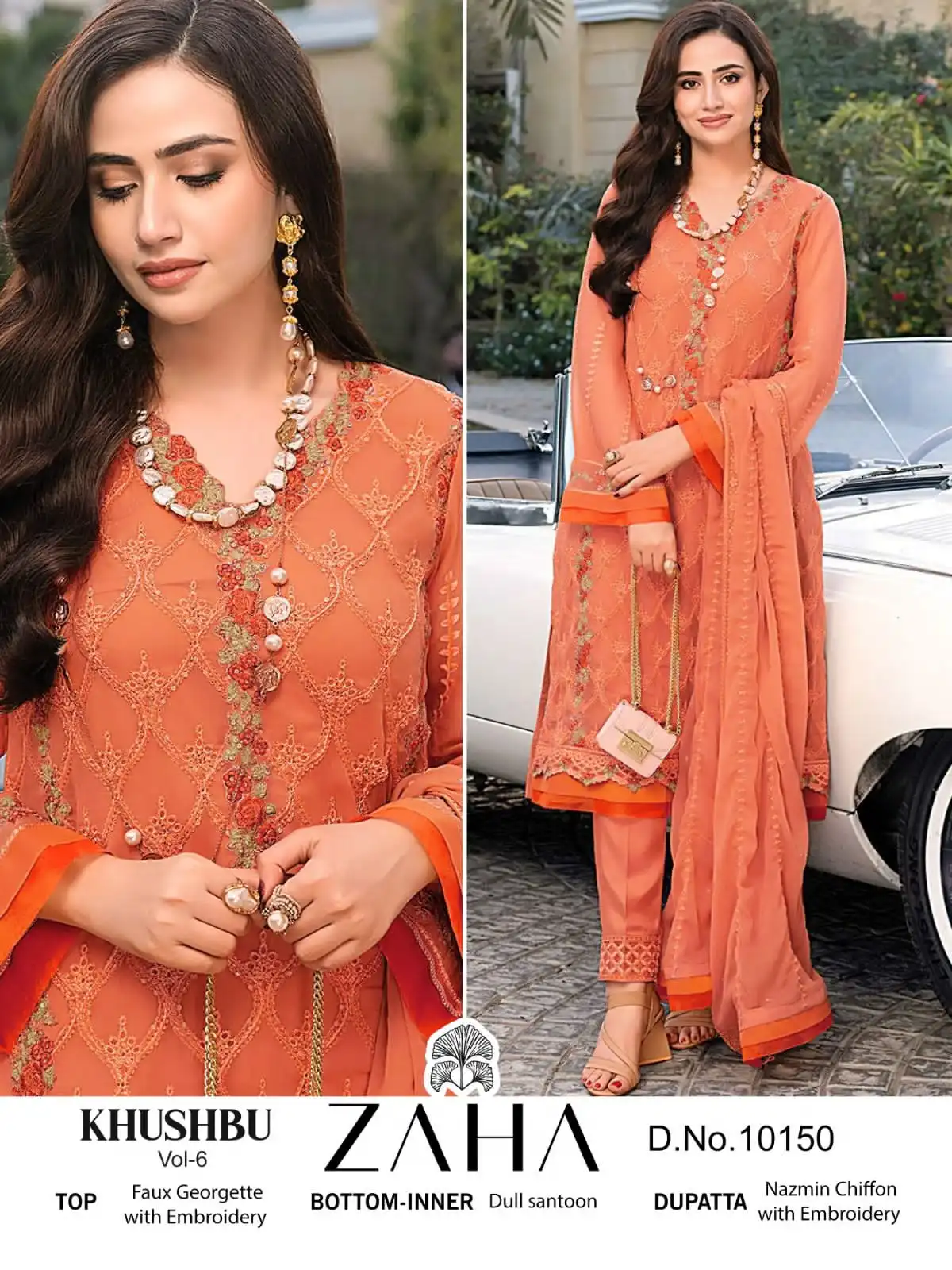 Zaha Khushbu Vol 6 Georgette Wholesale Pakistani Suits Catalog — Wholesale Salwar Suits, MPA wholesale from Surat - Gallery Image 8