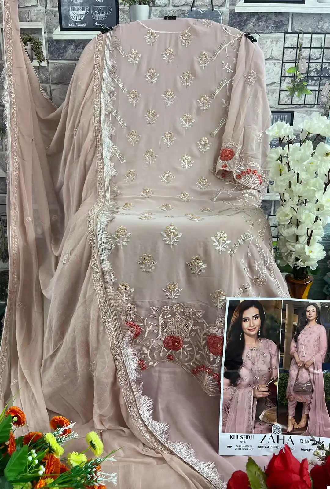 Zaha Khushbu Vol 6 Georgette Wholesale Pakistani Suits Catalog — Wholesale Salwar Suits, MPA wholesale from Surat - Gallery Image 6